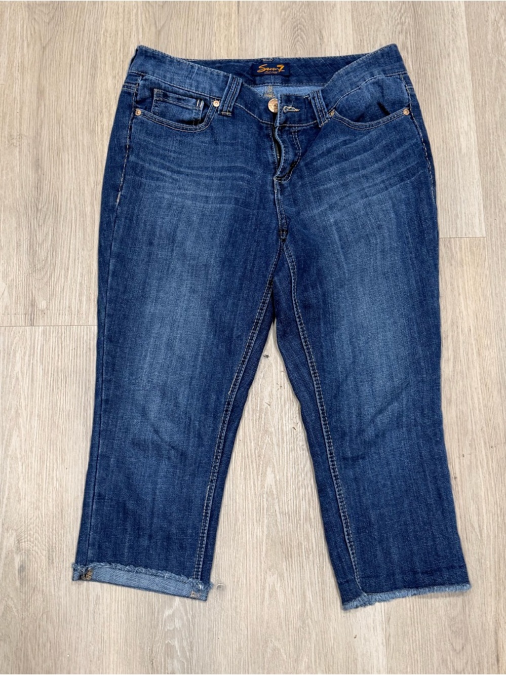 Seven7 Women's Dark Indigo Straight Leg Jeans - Picture 4 of 6